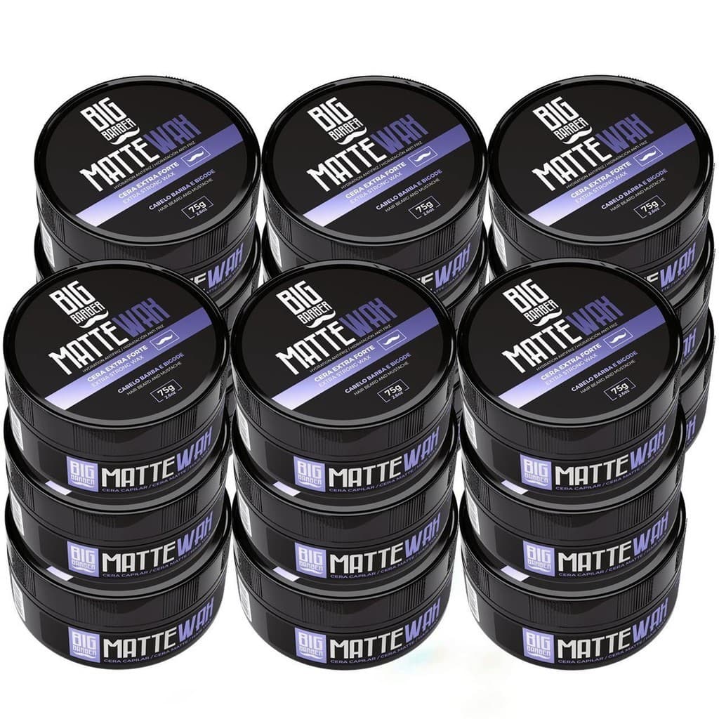 Cera Capilar Matte Wax Big Barber 75g Efeito Seco Caixa Com 18 Unidades