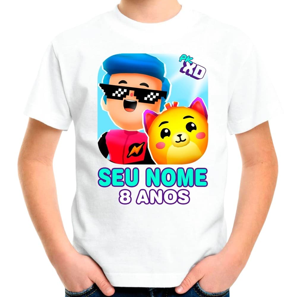 Camiseta PK XD Botão Personalizada PKXD Camisa Personalizada