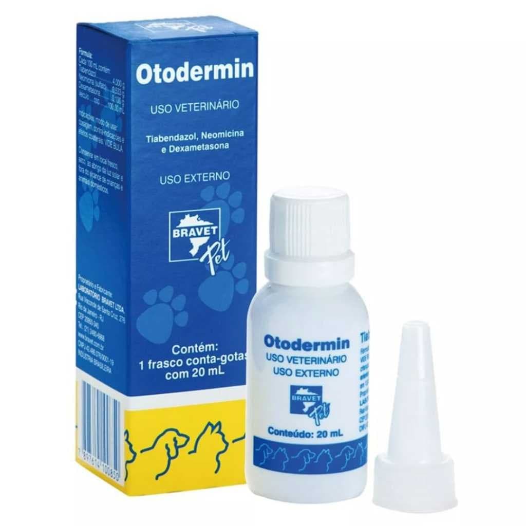 Otodermin 20ML Bravet Gotas Para Cães e Gatos Limpa Orelhas.