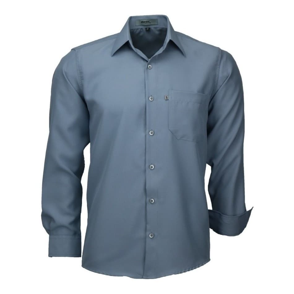 Camisa Social Masculina Manga Longa  Bolso Facil De Passar