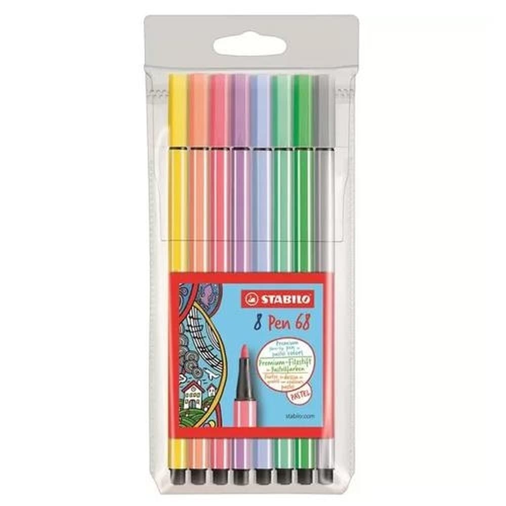 Caneta stabilo pen 68 com 8 unidades