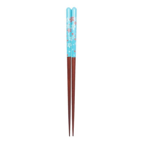 Hashi Pauzinho Flor De Cerejeira Azul Higiênico 23 Cm