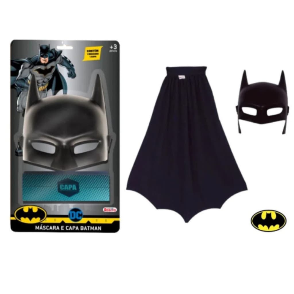 Máscara Do Batman Com Capa Fantasia Infantil Brinquedo