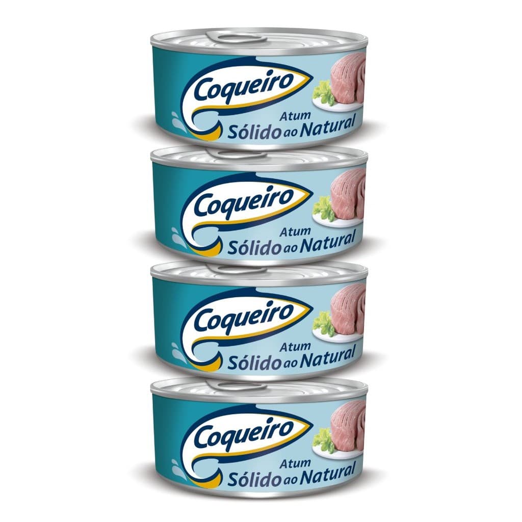 KIT 4 ATUM COQUEIRO SÓLIDO AO NATURAL 170G
