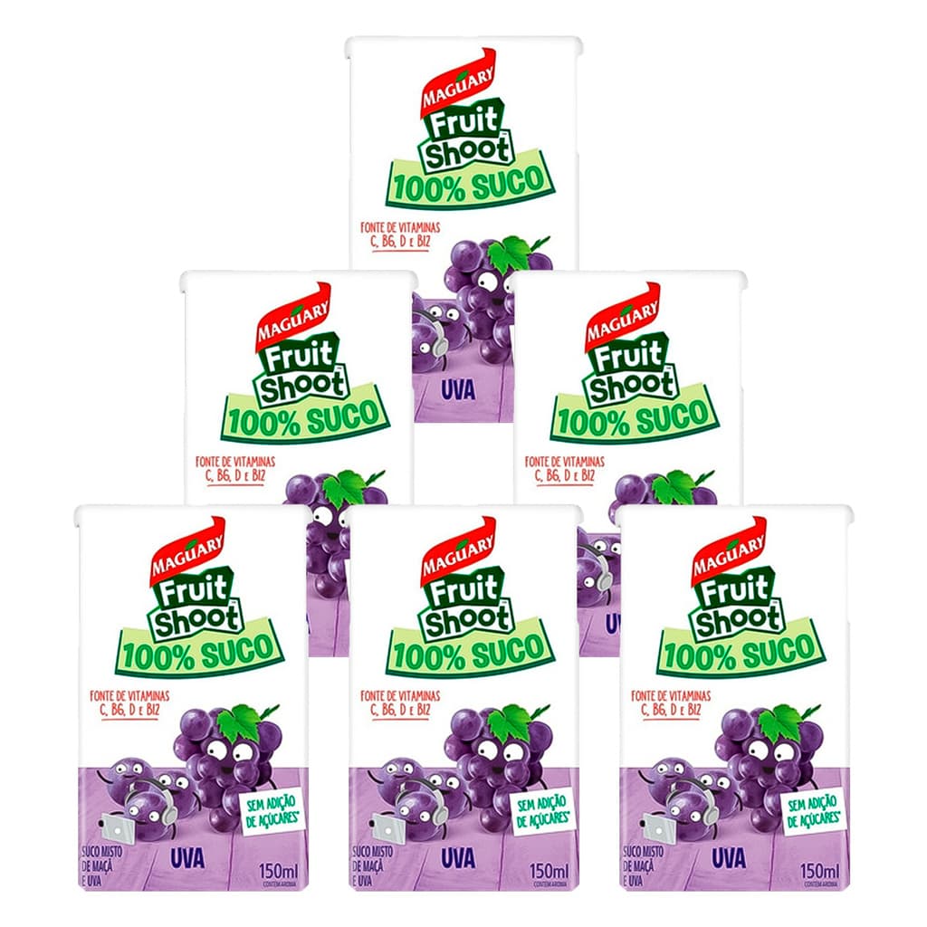 Suco de Uva Maguary 100% Suco Fruit Shoot 150ml 6 Unidades