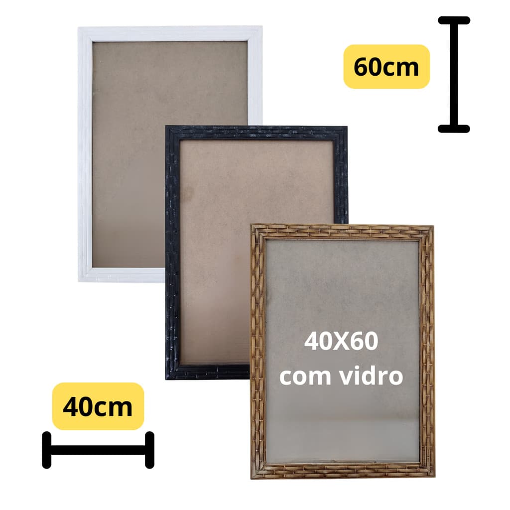 Moldura Trabalhada COM VIDRO 40X60 Moldart