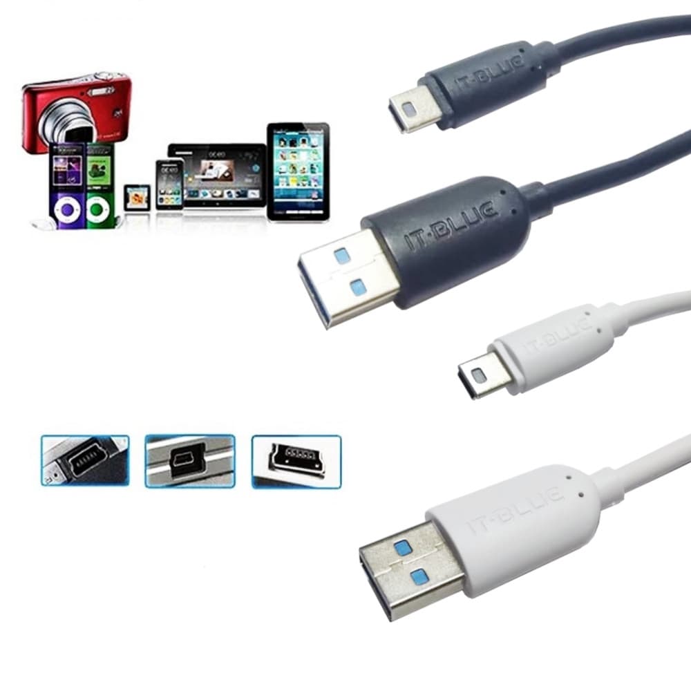 Kit 10 Cabo De Dados e carregamento V3 com Filtro Mini USB Para Controle sem fio