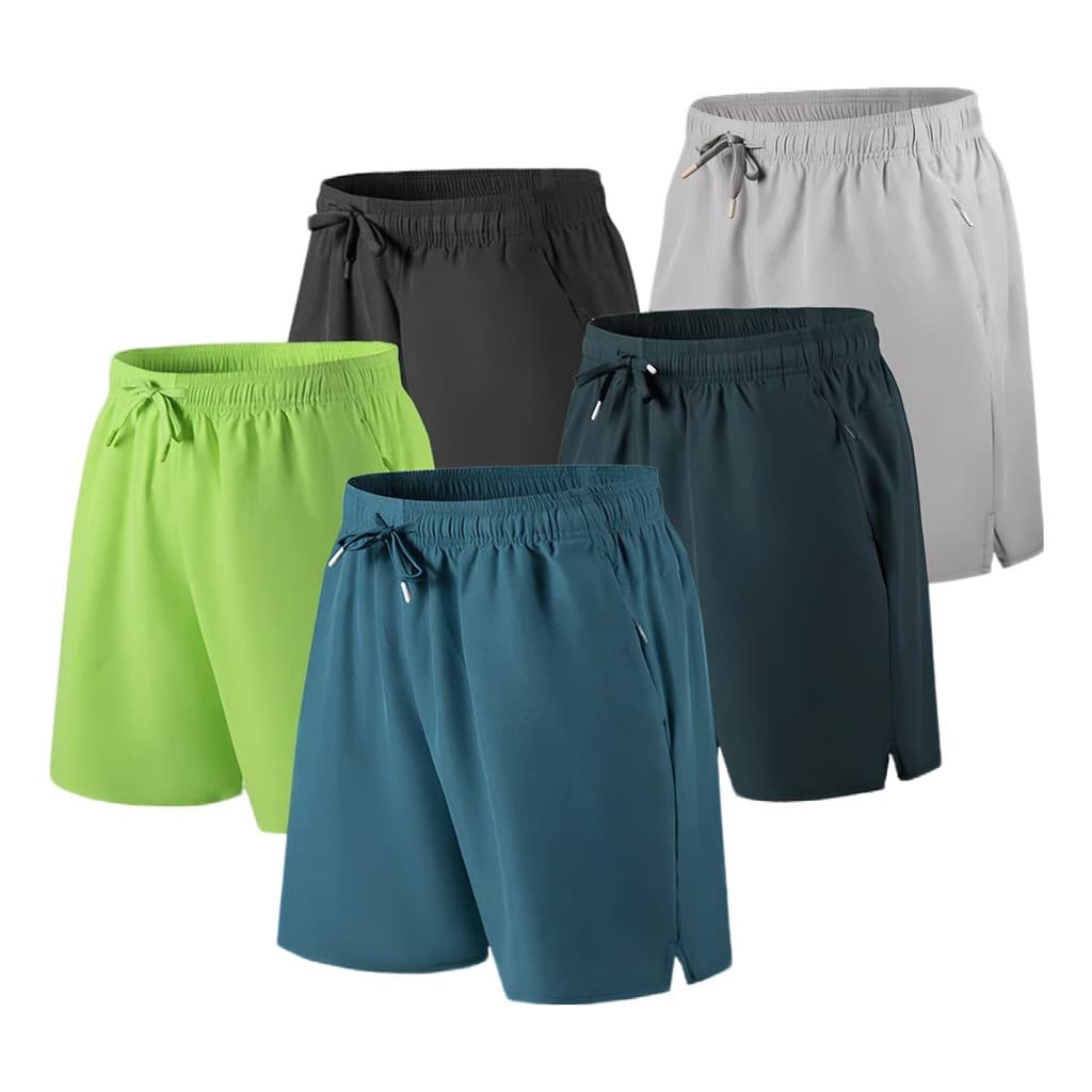 Short Masculino Dry Fit Academia Gym Secagem Rápida Zíper Bolso Leve Crossfit Corrida Bike