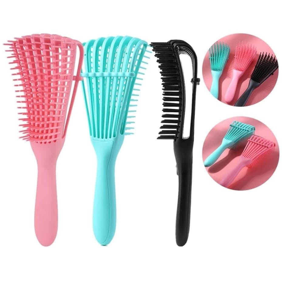 kit Escova Polvo Para Cabelo Cacheado Mais Touca Cetim