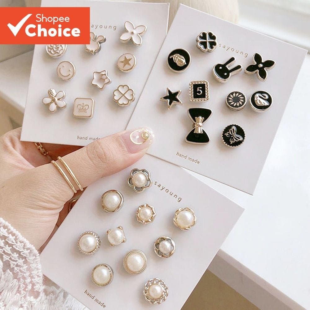 10 Pçs/Set Moda Botão Abotoaduras De Alta Qualidade Para Decoração De Roupas Prevenir Acidental