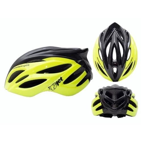 CAPACETE CICLISMO COM SINALIZADOR E LED MTB ADULTO AMARELO FLORECENTE
