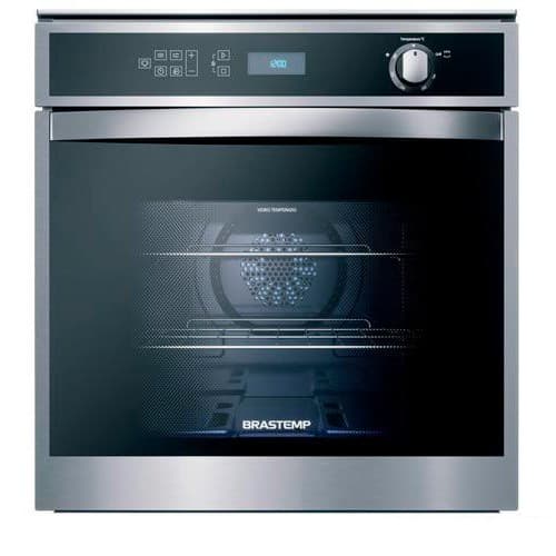 Forno de Embutir a Gás Brastemp 78 Litros Inox com Convecção e Termômetro Meat Control - BOH84AR