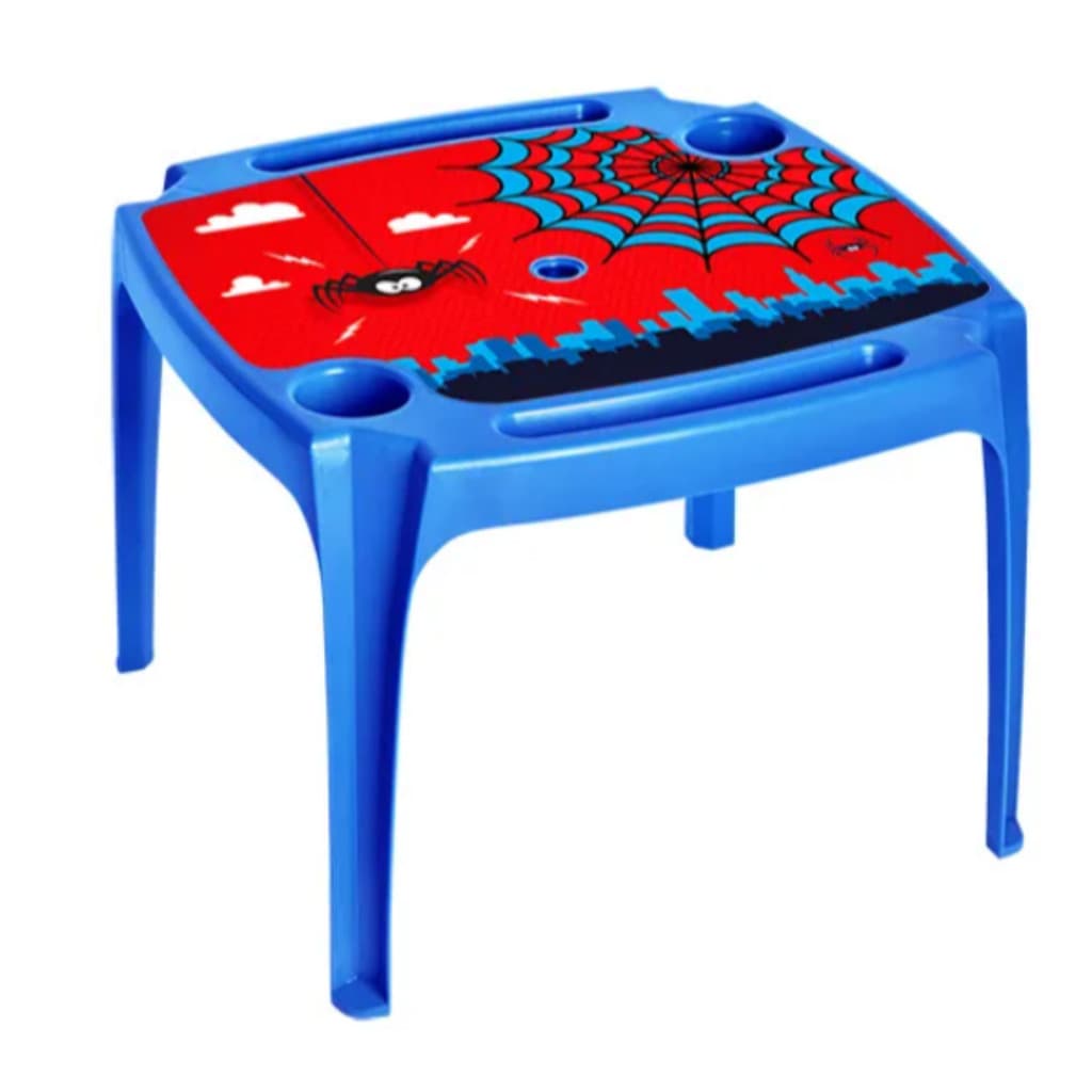 Kit Mesa e Cadeira Infantil Mini Poltrona Homem Aranha Azul