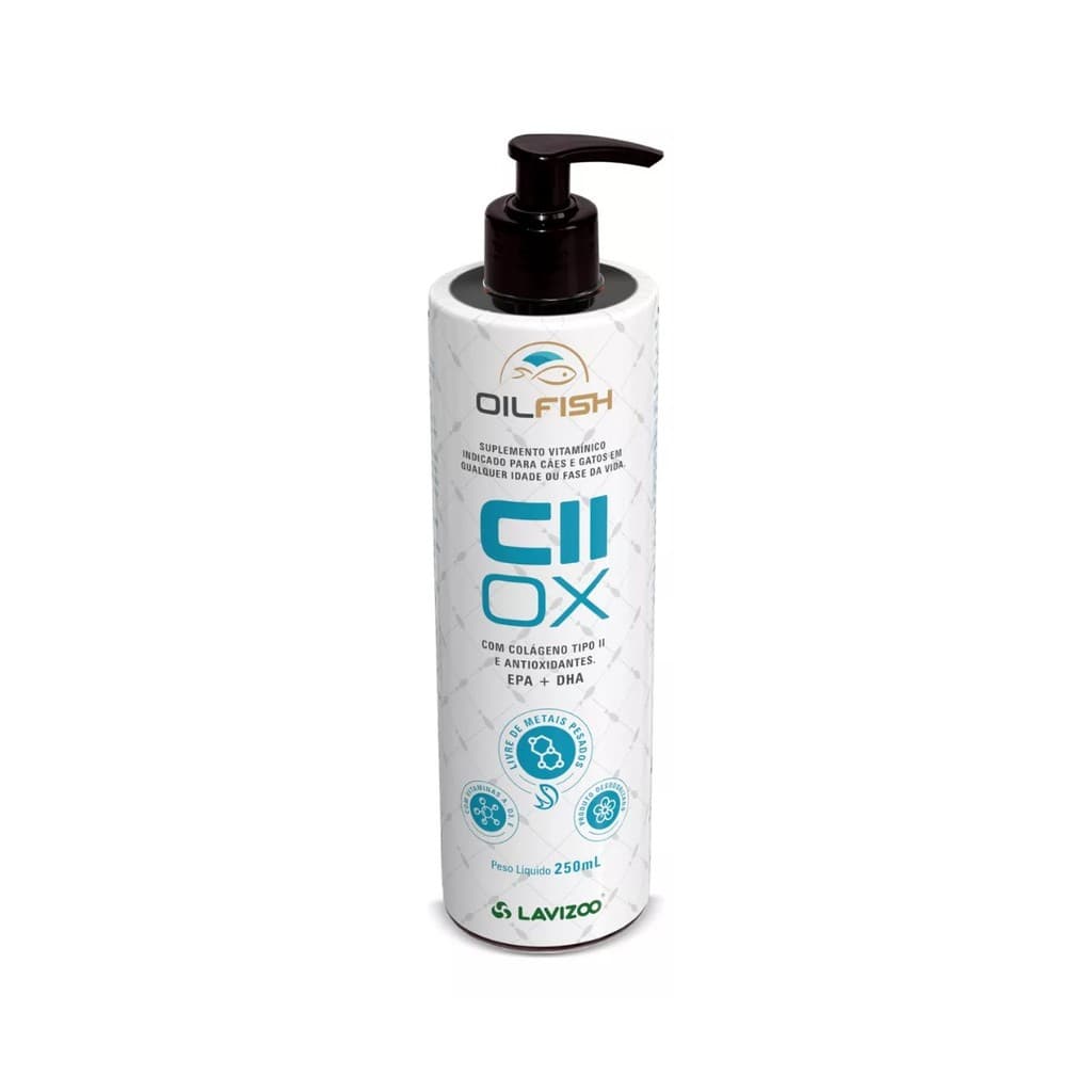 Cii Ox Oil Fish Lavizoo 250ml Colágeno Omega 3 Liquido Pet