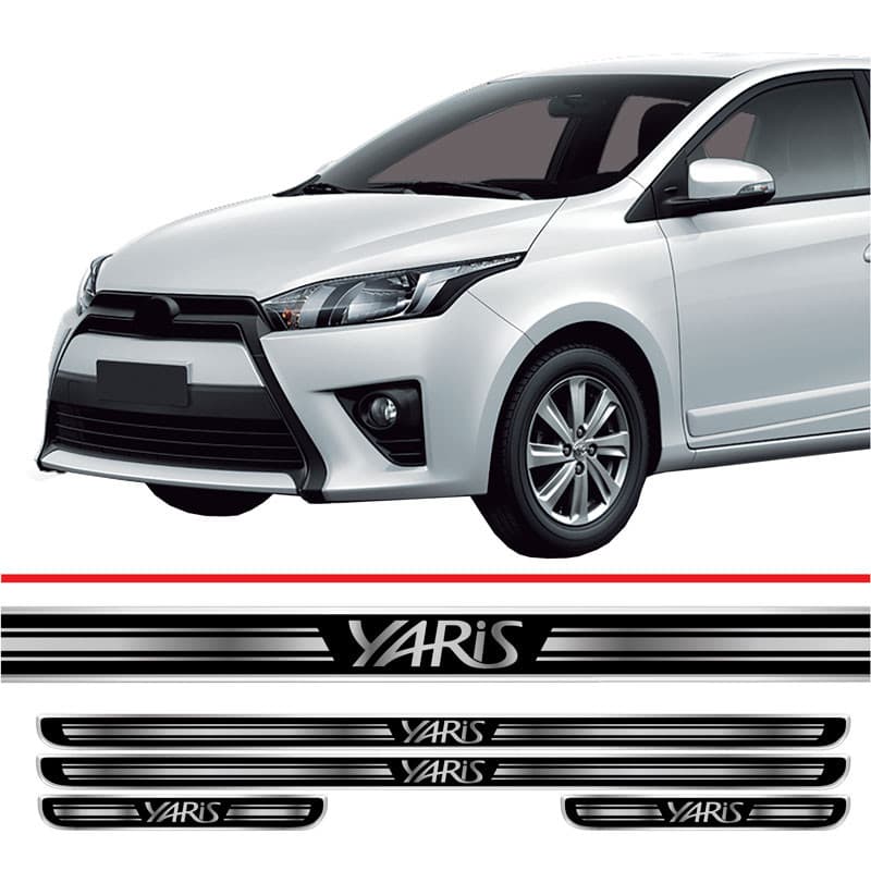 Jogo soleira Resinado Porta carro Yaris 2018 a 2025