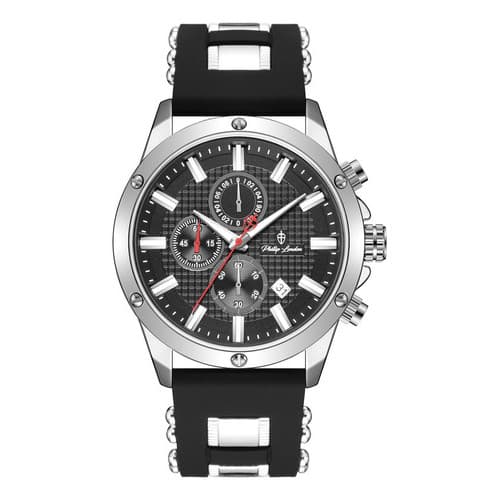 Relógio Esportivo Pulseira Silicone Falcon Silver Black 46mm