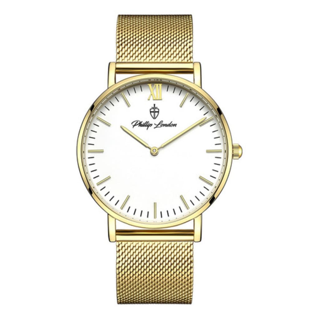 Relógio Dourado Masculino Minimalista Pulso Analógico 40mm