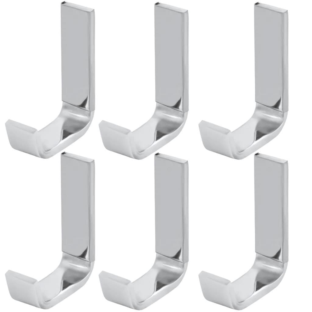 Kit 6 Cabides Cromado Inox p/ Banheiro quarto Toalhas Roupa Parede Porta Durável Antiferrugem