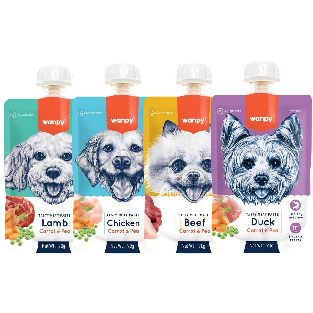 Kit 4 Creamy Sachê Petisco Cremoso para Cães - Wanpy