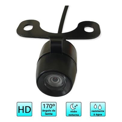 Kit Camera De Ré Universal Com Fios Para Instalação Embutir