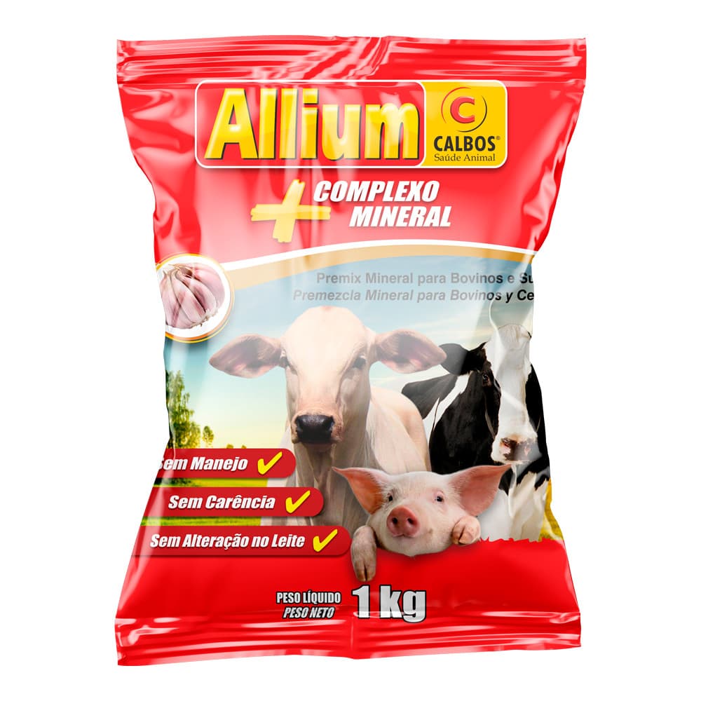 Allium 1 kg Calbos Suplemento Mineral de Alho para Bovinos