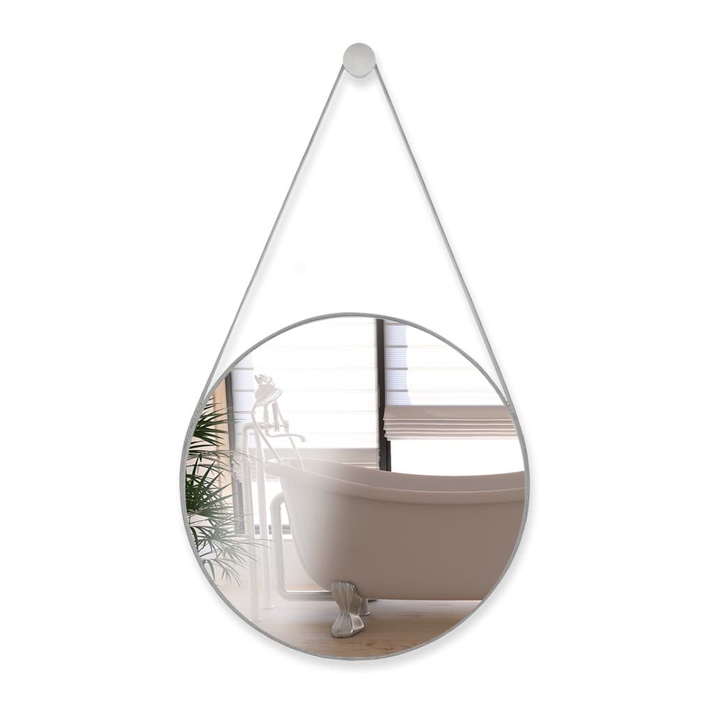 Espelho Adnet 40cm Decorativo Redondo  COM E SEM Alça de Couro + Pendutador