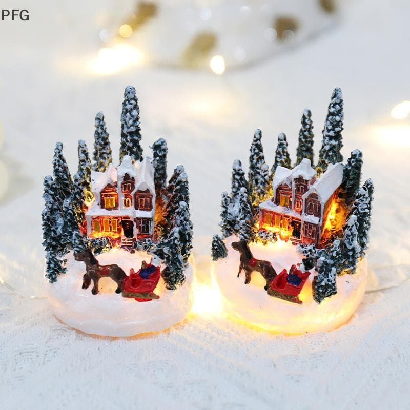 PFG Natal LED Luz Ornamentos Santa Neve Casa Artesanato Luminoso 2024 Ano Novo Presente Do Miúdo Festa De Decoração Para