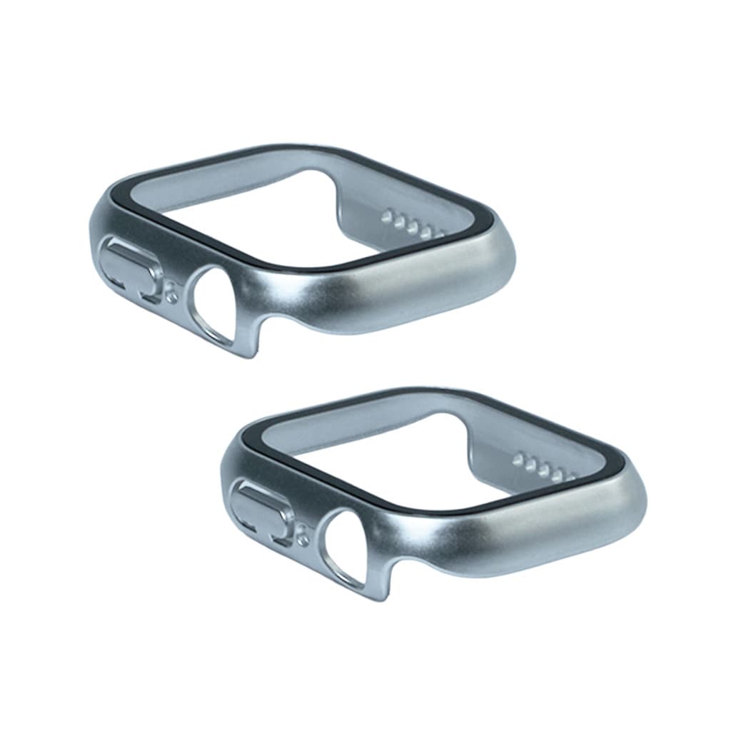 Kit com 2 Capas com Película de Vidro Nerdcase para Apple Watch 41mm, Prata