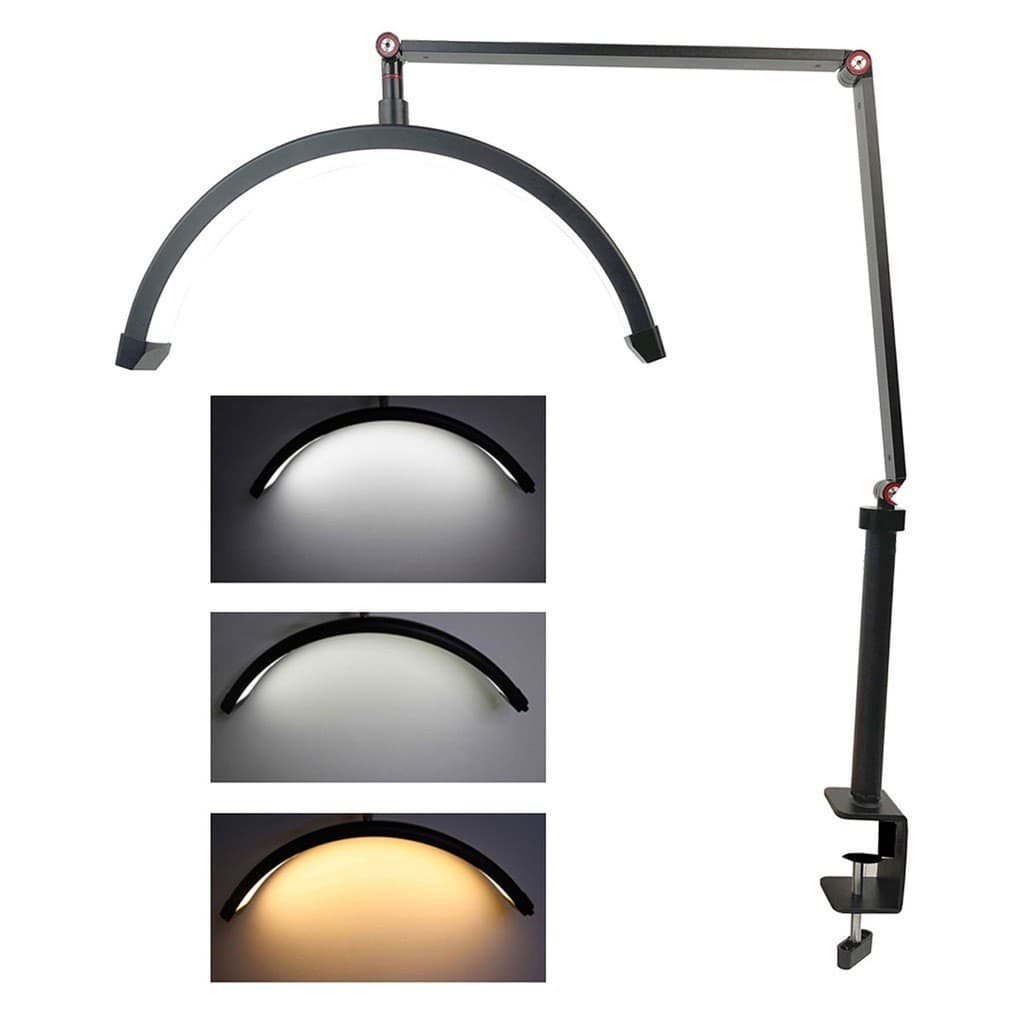 Luminária Meia Lua de Mesa com suporte para celular bivolt Controle de luz