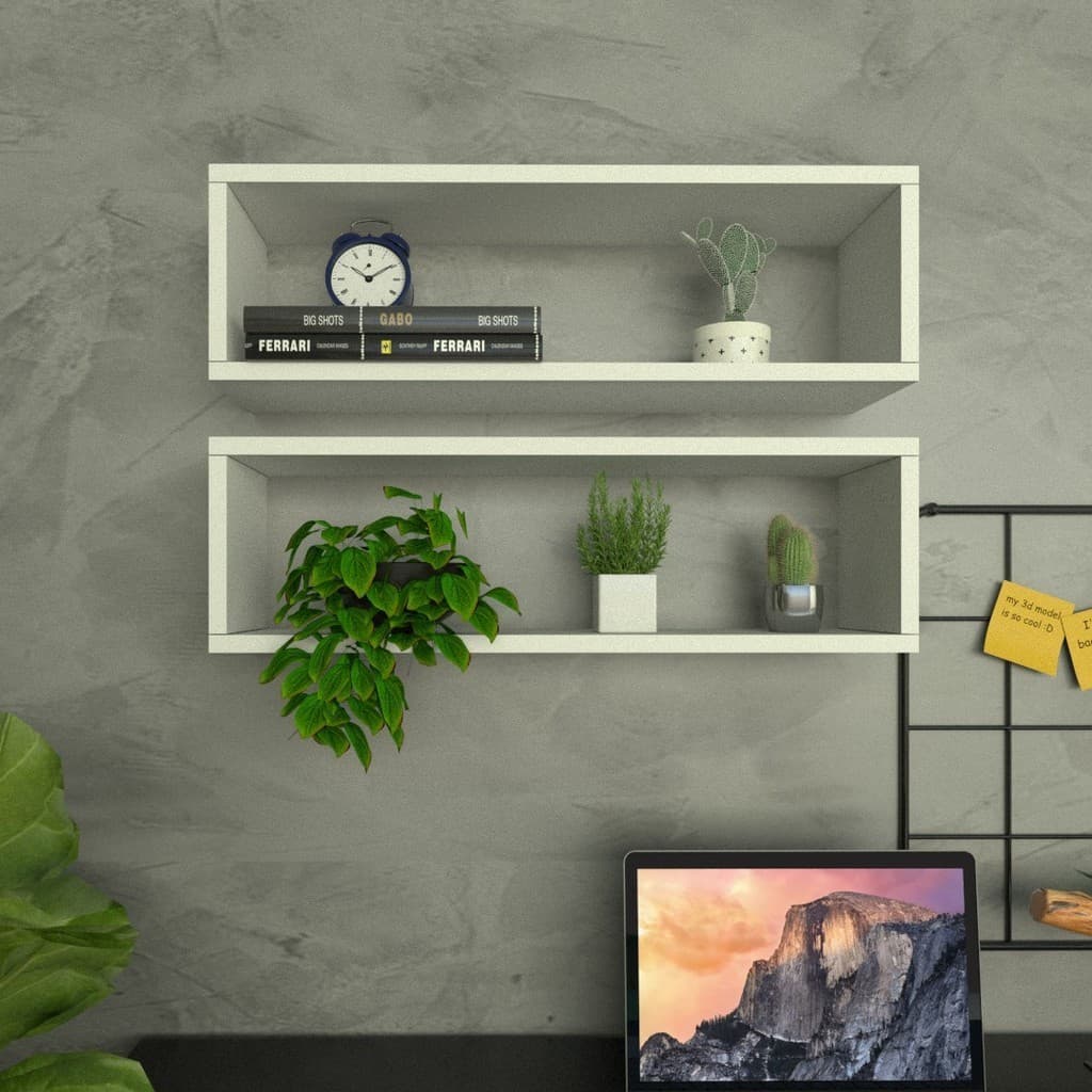 Nicho Retangular P15cm Minimalista Branco  MDF Organizador Escritório Quarto Sala