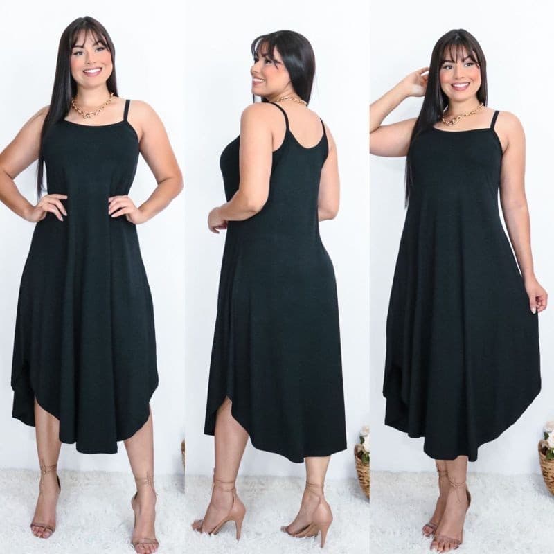 Vestido Feminino de Alcinha Moda Evangelica Malha Confortável Tam M e G