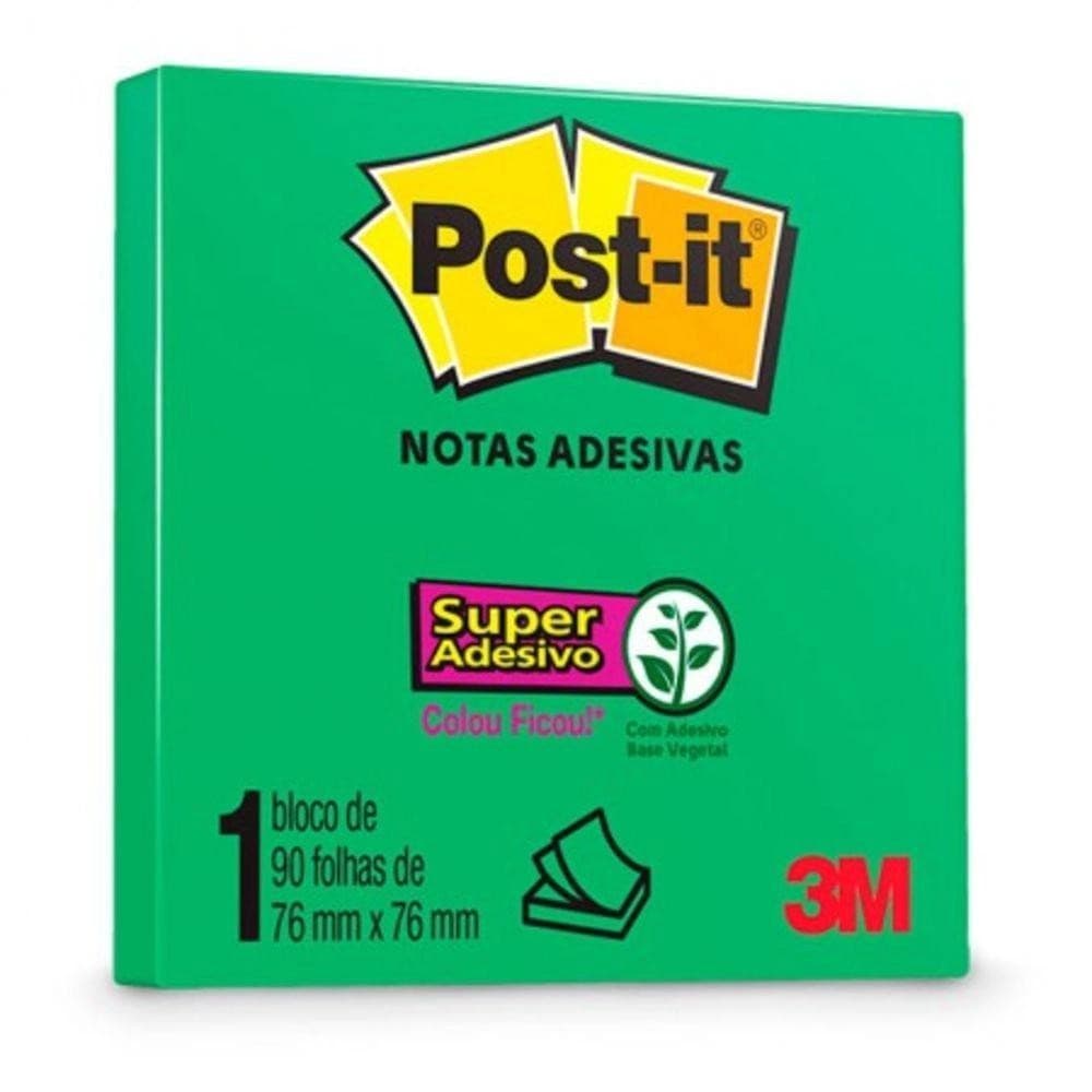 Post-it Verde Limão 90 Folhas 76x76mm 3M