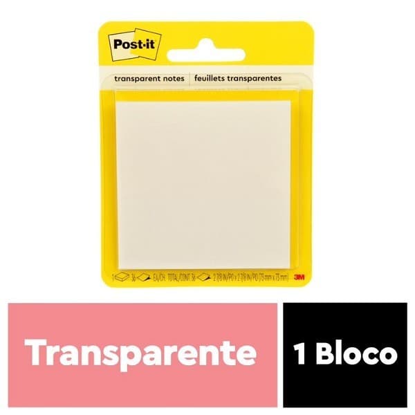 POST-IT Transparente 73MM X 73MM 36 Folhas 3M