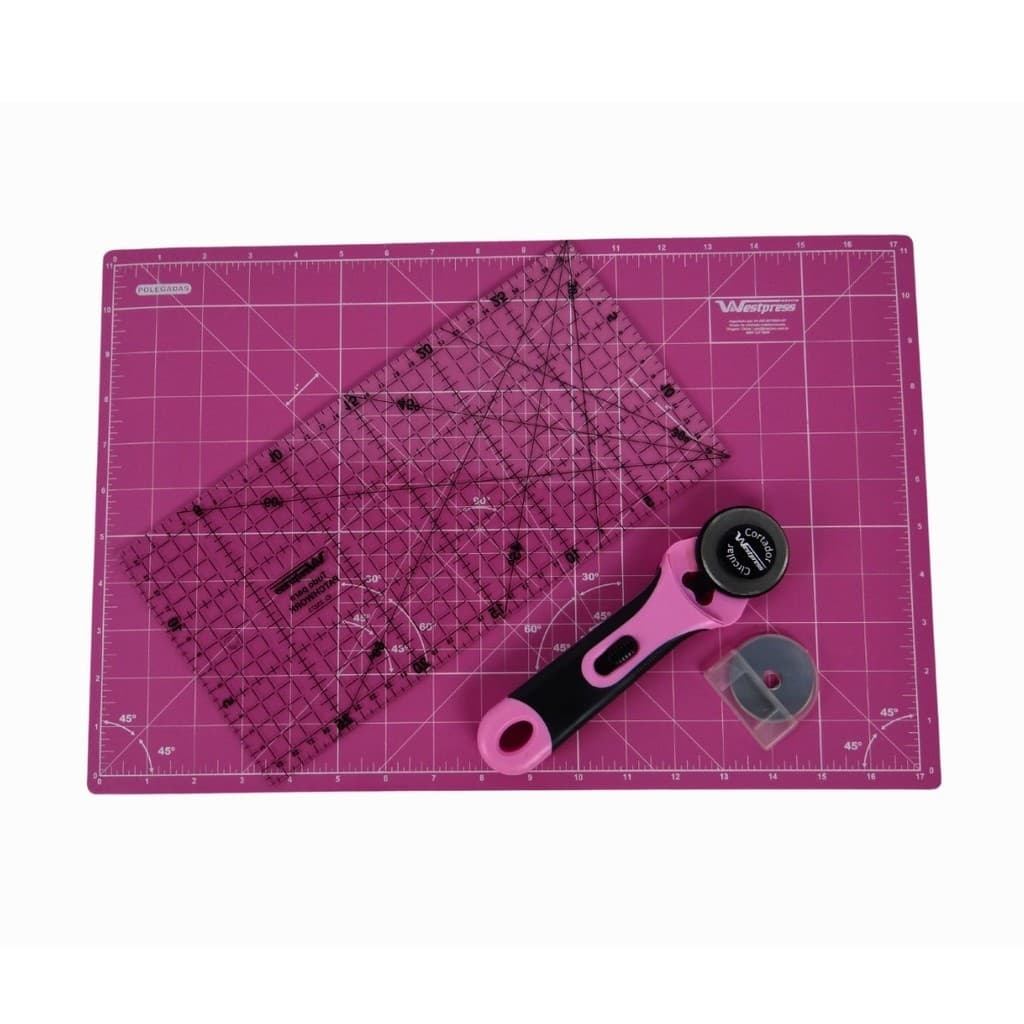 Kit Iniciante Base De Corte 45X30 Régua 15x30 Cortador 45mm