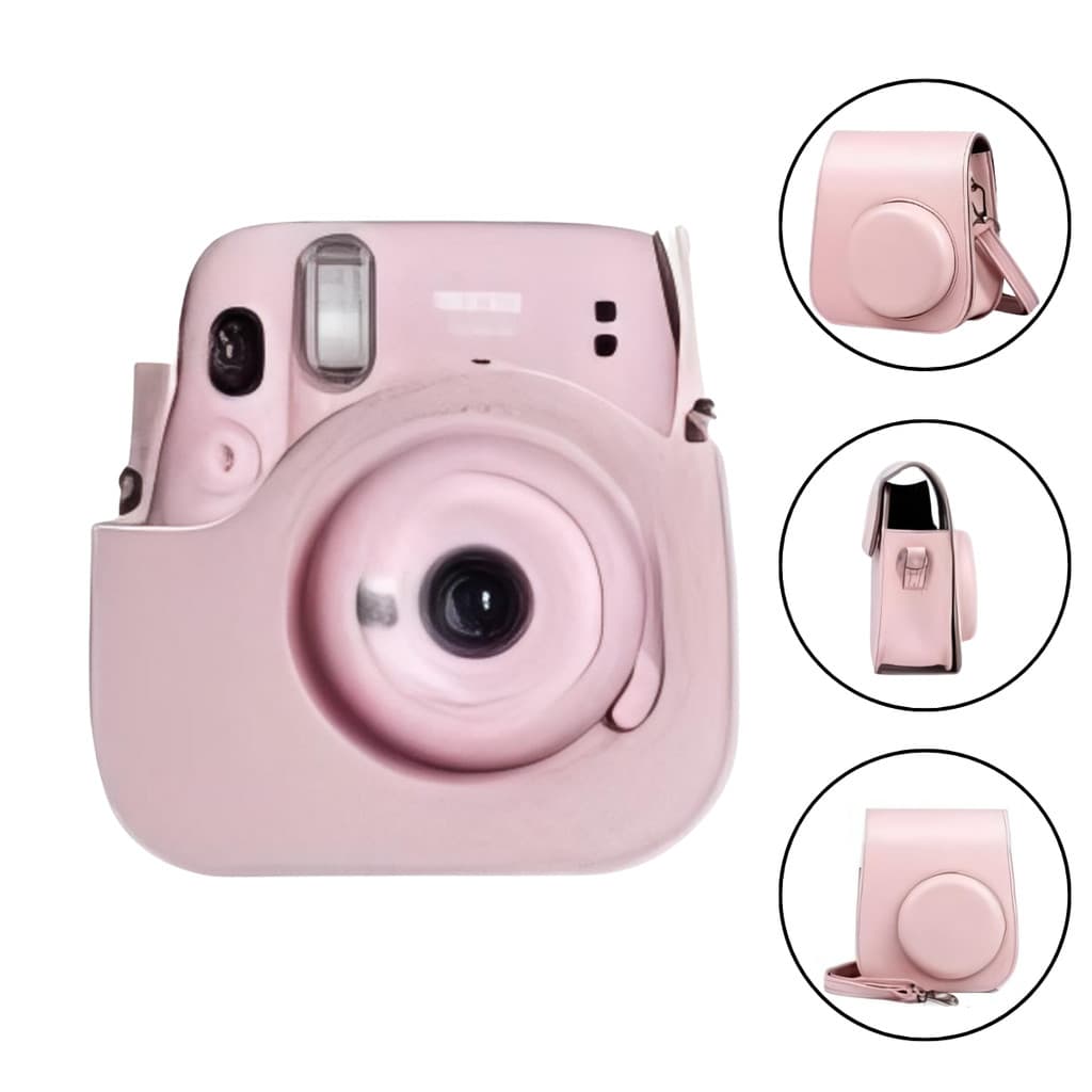 Bolsa Instax Mini 11 e 12 Groovy Rosa Claro (sem estampa)