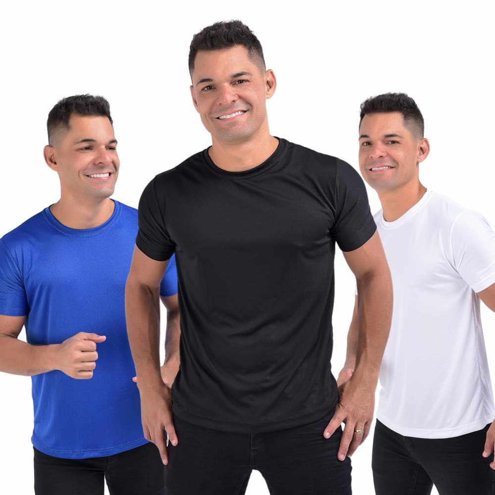 Kit Camiseta Dryfit Masculino Camisa Ideal para Treino esportes Corrida Academia Exercícios dri fit casual musculação