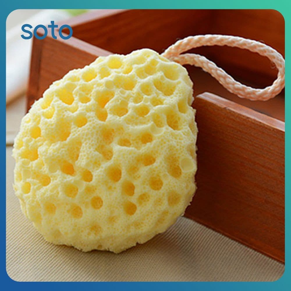 Esponja De Banho SOTO Tea Polyphenols Simple Soothing Bath Experience Esponja De Polímero Esponja De Banho Esfoliante Suave Amaciante De Pele Hidrofílico Limpeza Suave Sem Látex