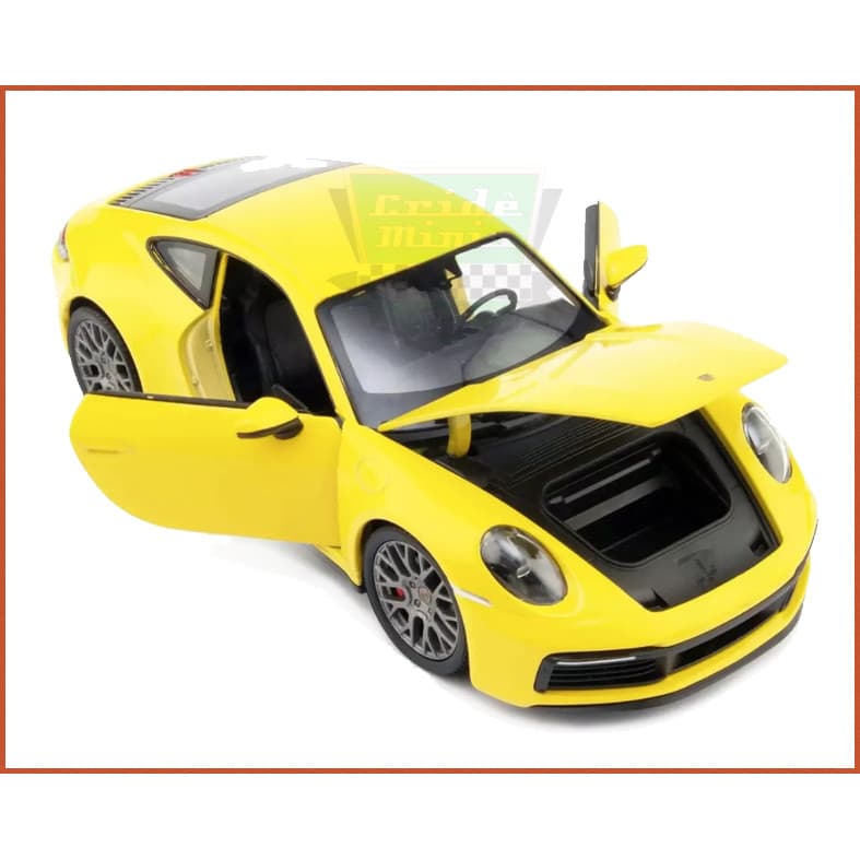 Porsche Carrera 911 Amarela - escala 1/24