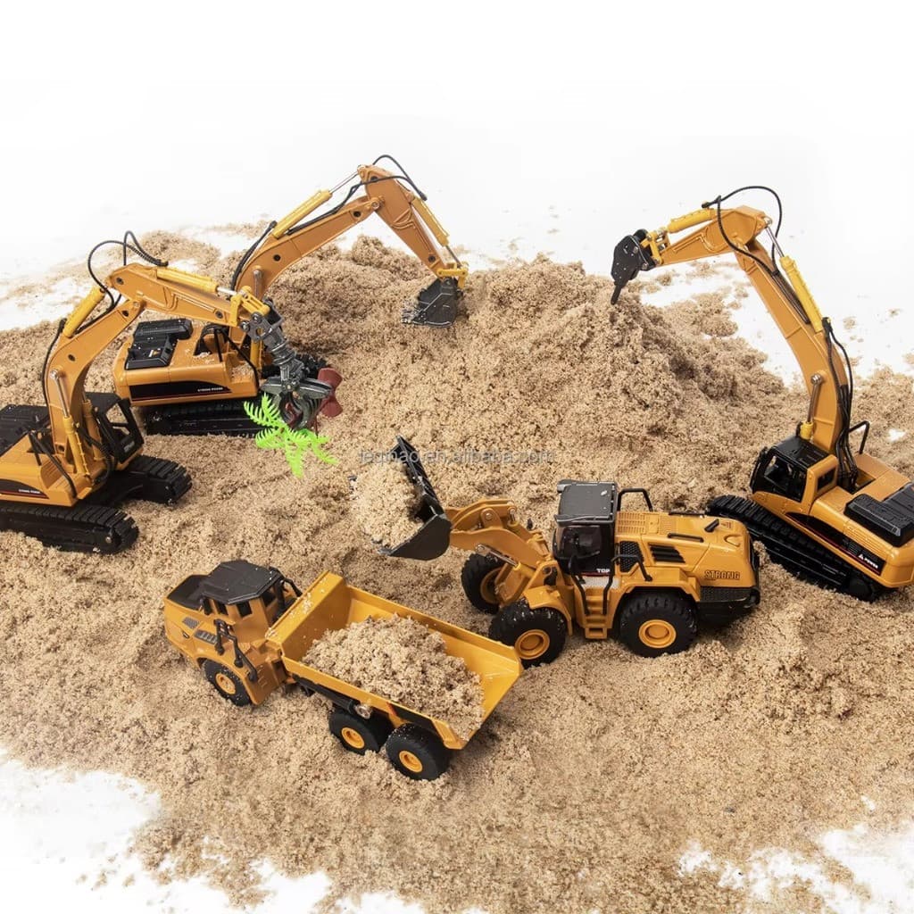 Brinquedos de engenharia de liga para meninos,Trator, escavadeira, caminhão basculante, modelo de simulação 1:50