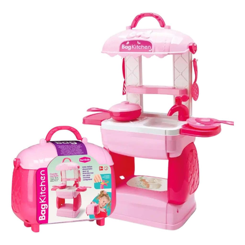 Kit Cozinha Maleta Meninas Brinquedo Infantil C/acessórios