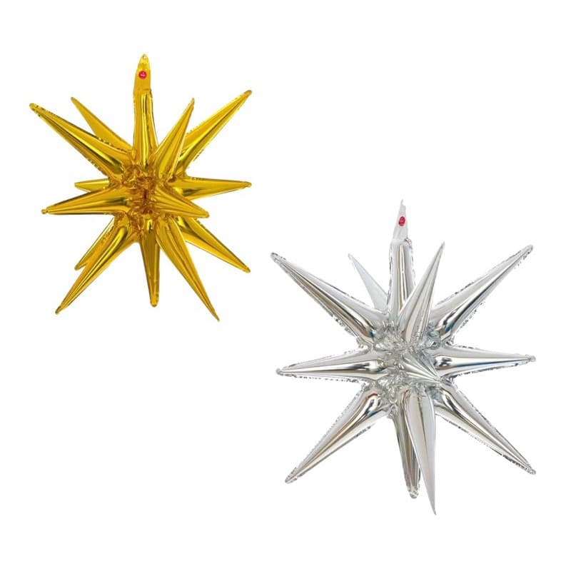 kit C/5 Balões Metalizado Estrela Sputnik 50Cm Decoração Festa Natal  Ano Novo