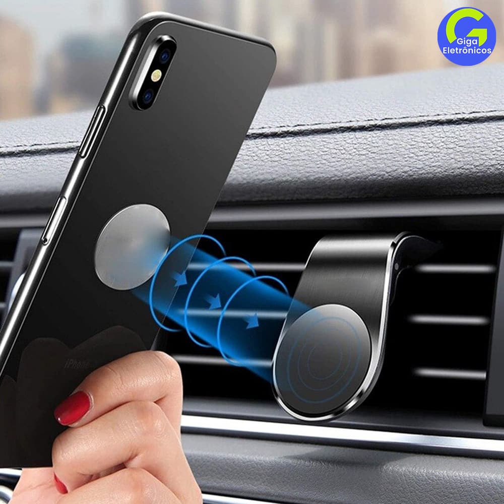 Suporte Magnético para Carro com Rotação 360° e Compatível com Todos Celulares