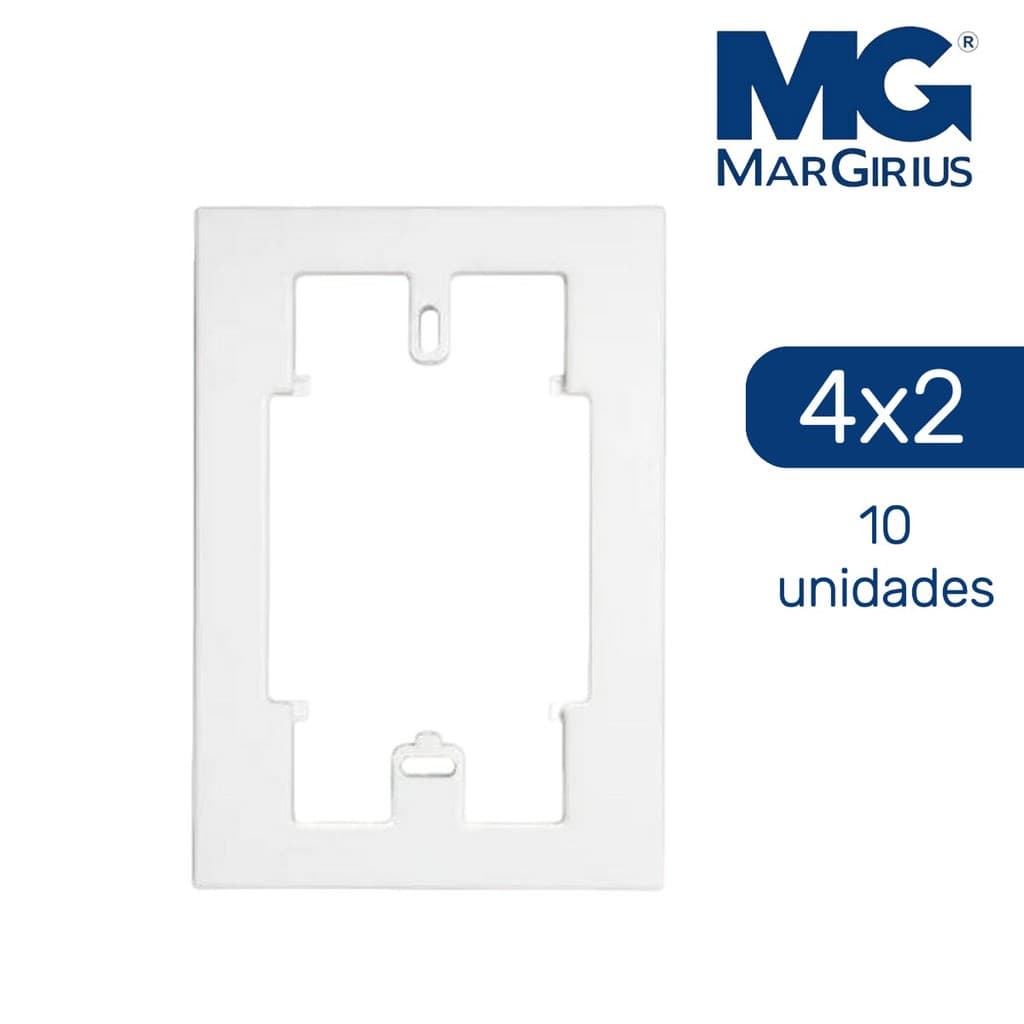 Kit 10 Prolongador para Placa conjunto 4x2 Linha Sleek Branco MarGirius