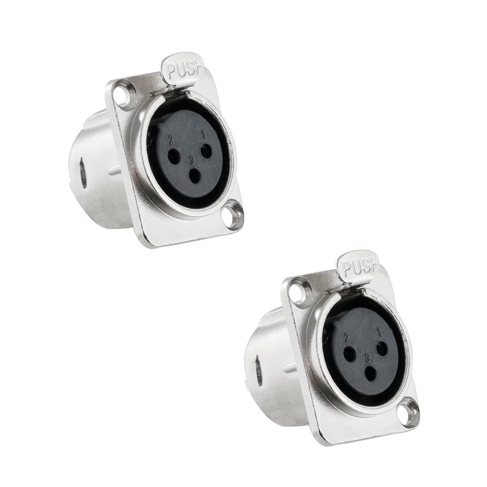 KIT 2 CONECTOR PLUG SANTO ANGELO XLR FEMEA PAINEL 3P SA2X