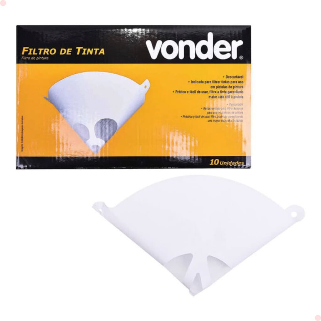 Filtro de Tinta Vonder Com 10 Unidades Para Pistola de Pintura