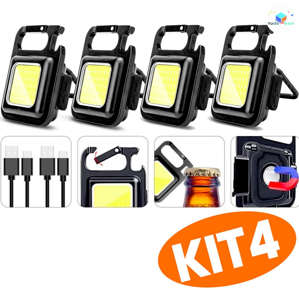 Mini Lanterna Com Chaveiro Recarregável LED/USB Portátil E Lanternas Abridoras , Iluminação Ajustável 3 Modos De Luz