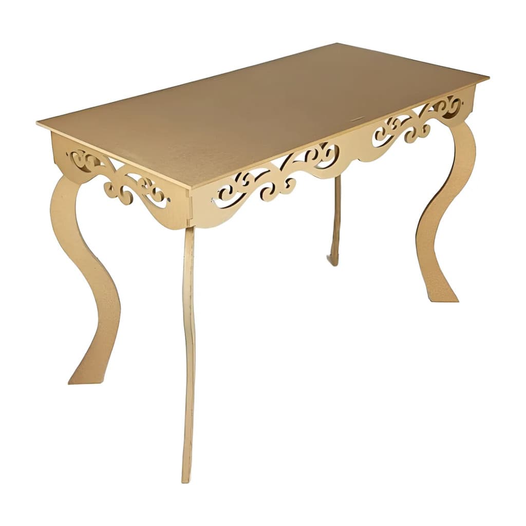 Mesa Arabesco Provençal 100x60 Altura 80  Cm Mdf Cru