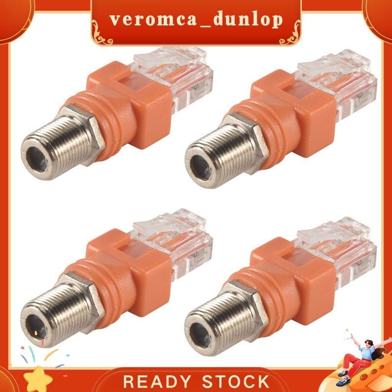 Adaptador Coaxial Para Ethernet , Conversor F Fêmea RJ45 Macho De 4 Pacotes Testador De Linha