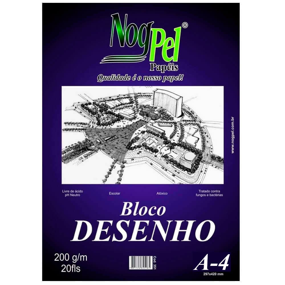 Bloco para Desenho A4 Branco com 20 Folhas 200g - Nogpel