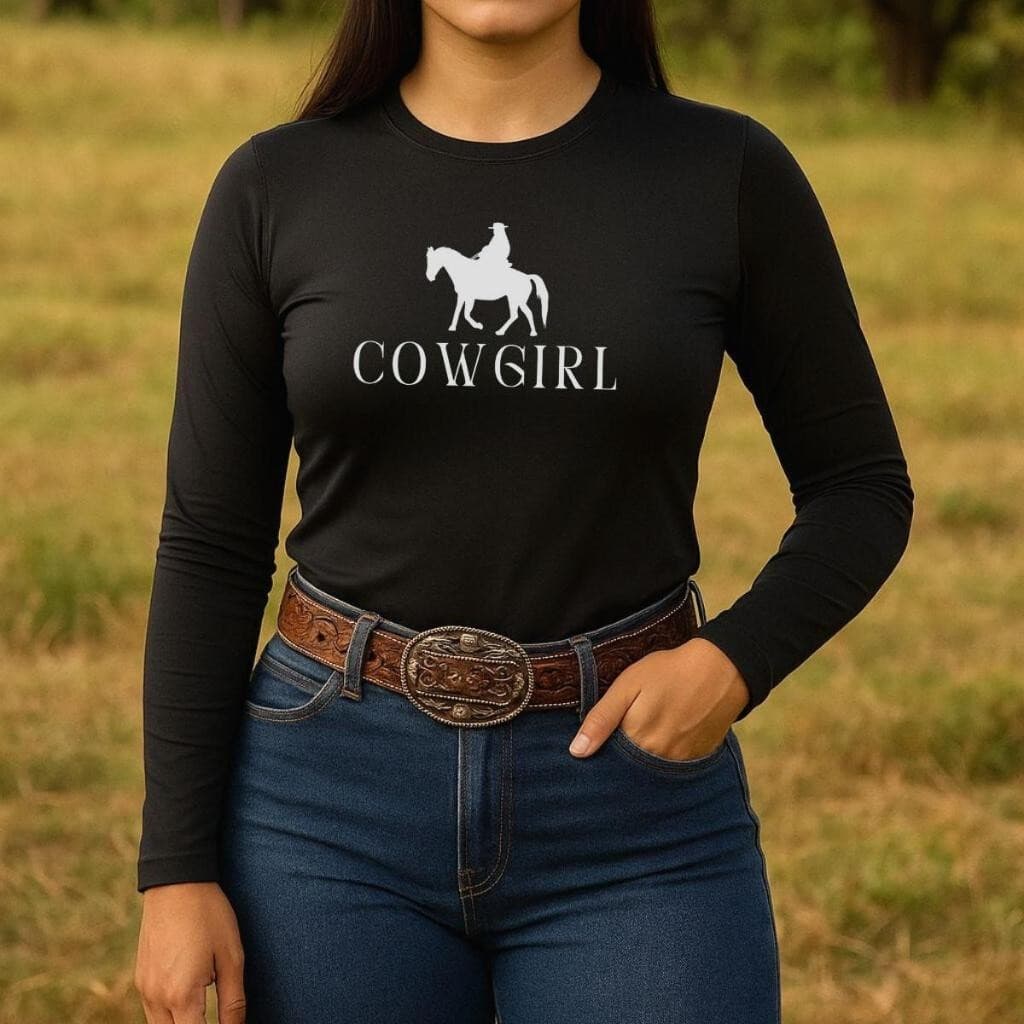 Camisa Uv Feminina Cowgirl Country Cavalo Camisa Cavalgada Camisa Manga Longa